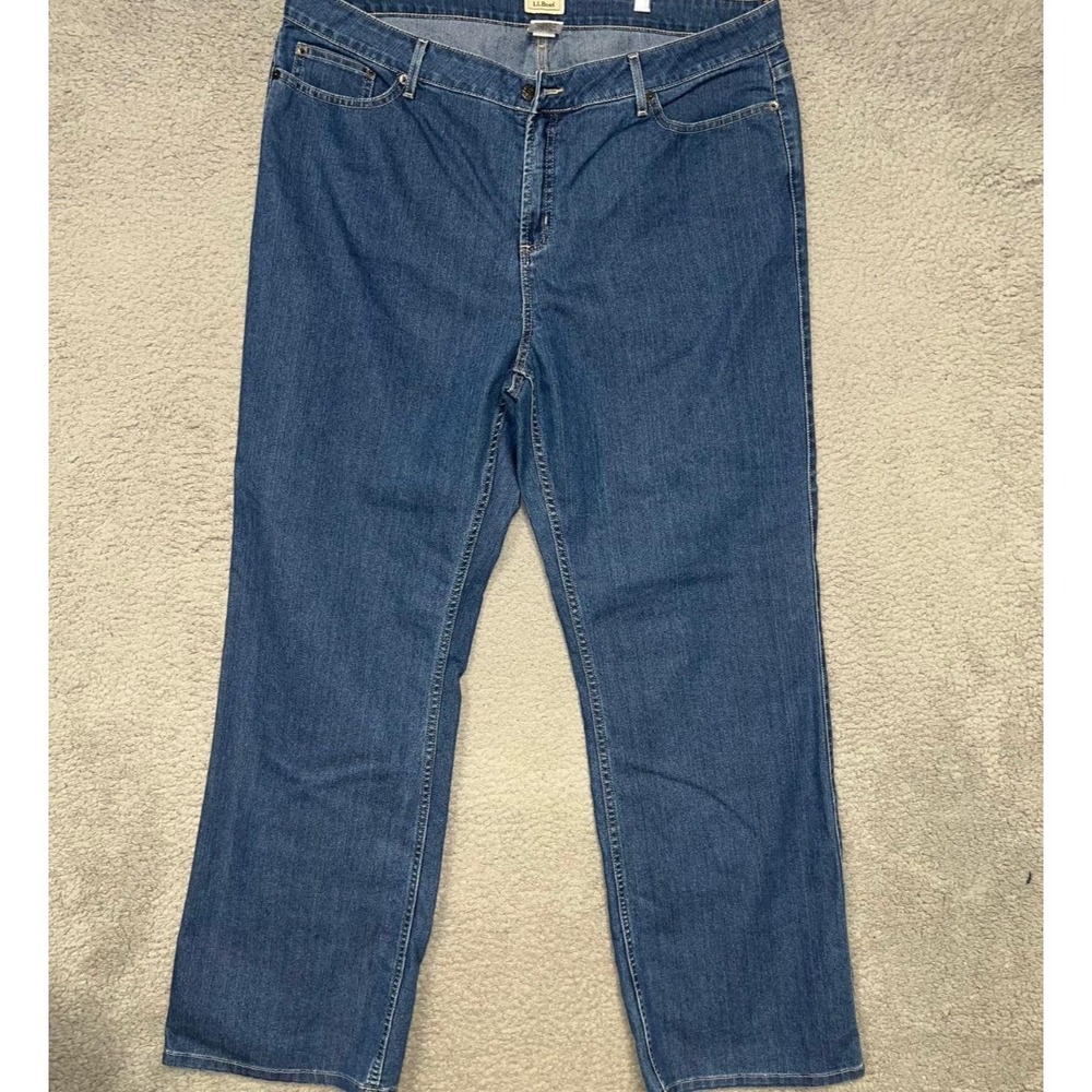 VTG LL Bean Jeans Women's 20M/T (38x32)‎ Blue Denim Wash Straight High Rise Work